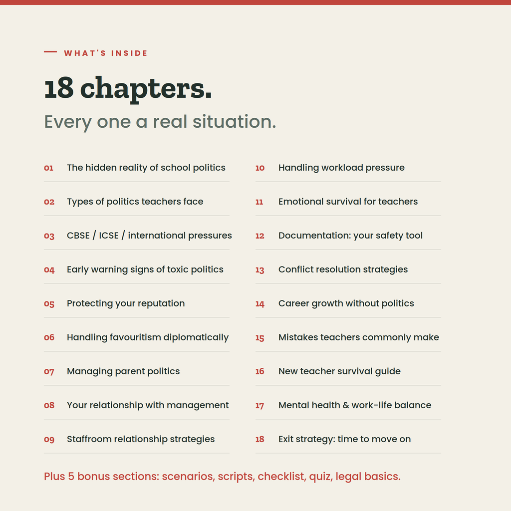 School Politics Survival Guide for Teachers: Staffroom, Management & Parent Handbook (PDF)